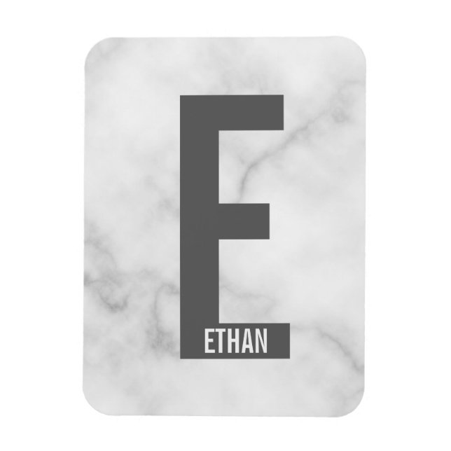 Modern Personalized Bold Monogram and Name Magnet (Vertical)