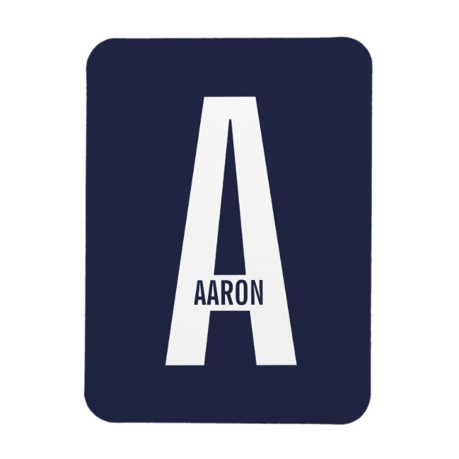 Modern Personalized Bold Monogram and Name Magnet (Vertical)