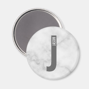 Modern Personalized Bold Monogram and Name Magnet