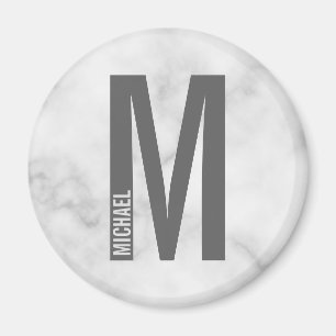 Modern Personalized Bold Monogram and Name Magnet