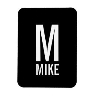 Modern Personalized Bold Monogram and Name Magnet