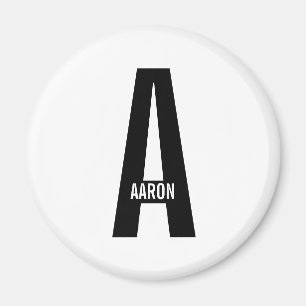 Modern Personalized Bold Monogram and Name Magnet