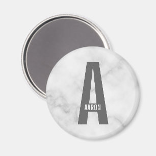 Modern Personalized Bold Monogram and Name Magnet