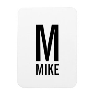 Modern Personalized Bold Monogram and Name Magnet