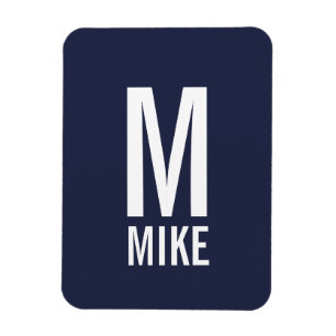 Modern Personalized Bold Monogram and Name Magnet