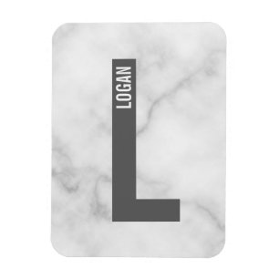 Modern Personalized Bold Monogram and Name Magnet