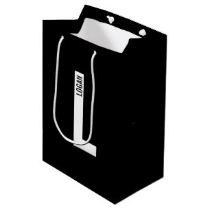 Modern Personalized Bold Monogram and Name Medium Gift Bag