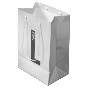 Modern Personalized Bold Monogram and Name Medium Gift Bag