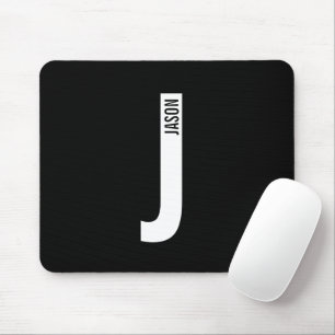 Modern Personalized Bold Monogram and Name Mouse Pad