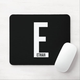 Modern Personalized Bold Monogram and Name Mouse Pad