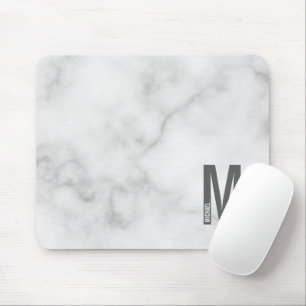 Modern Personalized Bold Monogram and Name Mouse Pad