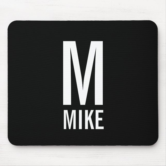 Modern Personalized Bold Monogram and Name Mouse Pad (Front)