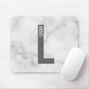 Modern Personalized Bold Monogram and Name Mouse Pad