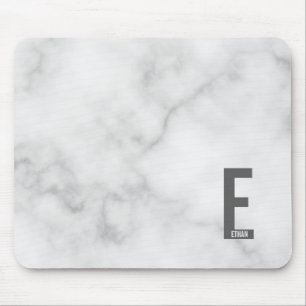 Modern Personalized Bold Monogram and Name Mouse Pad