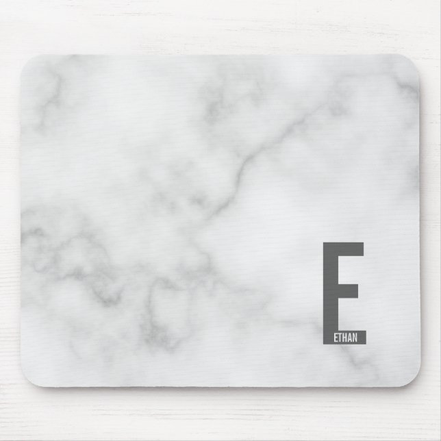 Modern Personalized Bold Monogram and Name Mouse Pad (Front)
