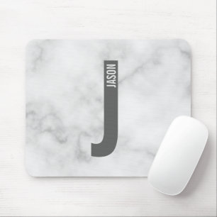 Modern Personalized Bold Monogram and Name Mouse Pad