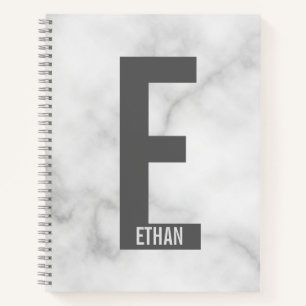 Modern Personalized Bold Monogram and Name Notebook