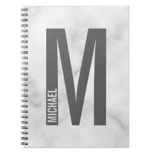 Modern Personalized Bold Monogram and Name Notebook