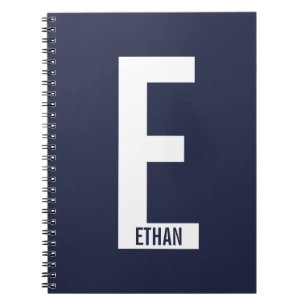 Modern Personalized Bold Monogram and Name Notebook
