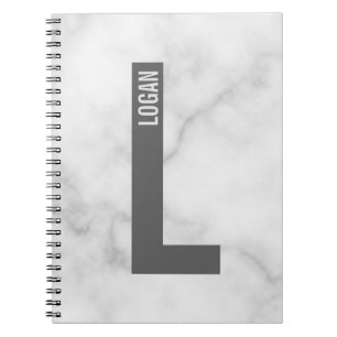 Modern Personalized Bold Monogram and Name Notebook