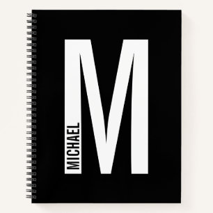 Modern Personalized Bold Monogram and Name Notebook