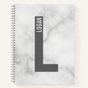 Modern Personalized Bold Monogram and Name Notebook