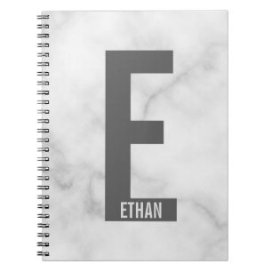 Modern Personalized Bold Monogram and Name Notebook