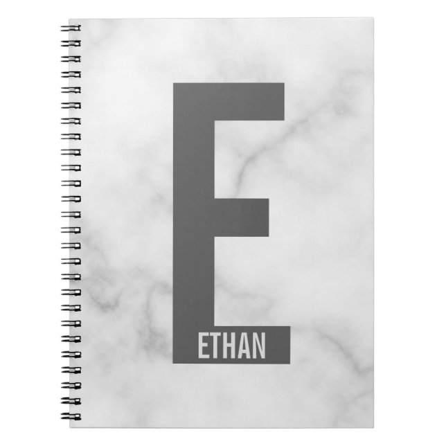 Modern Personalized Bold Monogram and Name Notebook (Front)