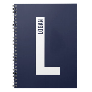 Modern Personalized Bold Monogram and Name Notebook