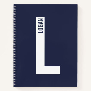 Modern Personalized Bold Monogram and Name Notebook