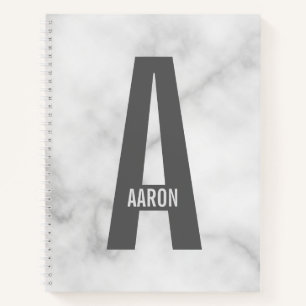 Modern Personalized Bold Monogram and Name Notebook