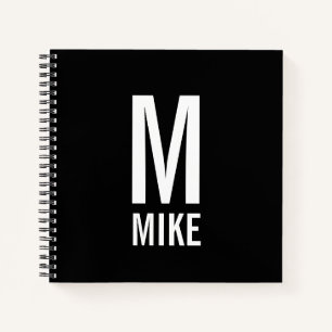 Modern Personalized Bold Monogram and Name Notebook