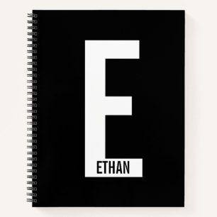 Modern Personalized Bold Monogram and Name Notebook