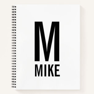 Modern Personalized Bold Monogram and Name Notebook