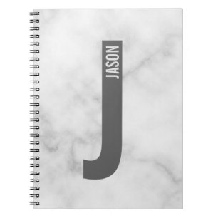 Modern Personalized Bold Monogram and Name Notebook