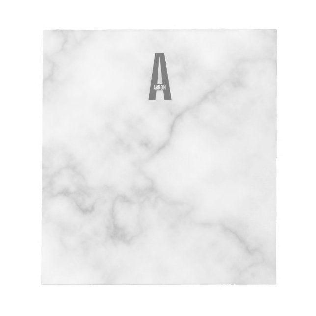 Modern Personalized Bold Monogram and Name Notepad (Front)