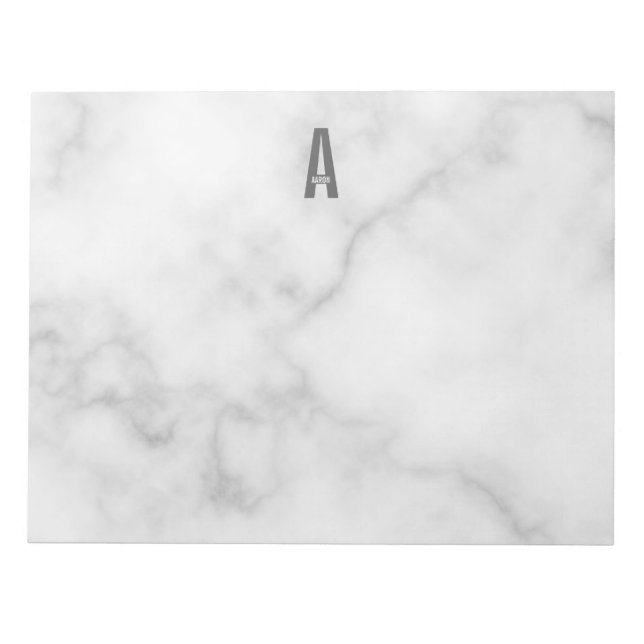 Modern Personalized Bold Monogram and Name Notepad (Front)