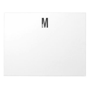 Modern Personalized Bold Monogram and Name Notepad