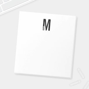 Modern Personalized Bold Monogram and Name Notepad