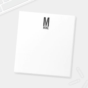 Modern Personalized Bold Monogram and Name Notepad