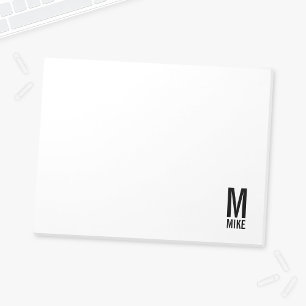 Modern Personalized Bold Monogram and Name Notepad
