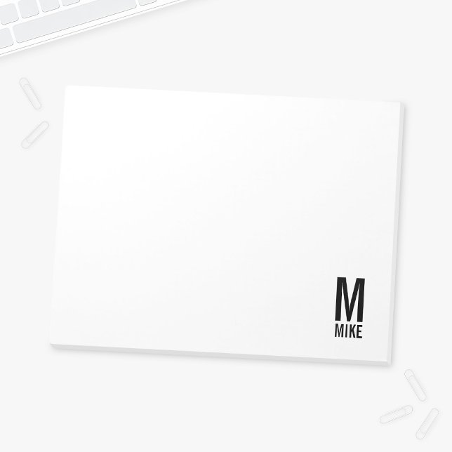 Modern Personalized Bold Monogram and Name Notepad (Creator Uploaded)