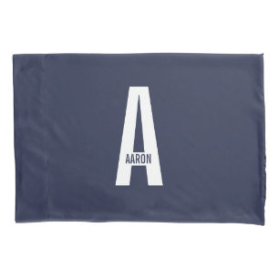 Modern Personalized Bold Monogram and Name Pillowcase