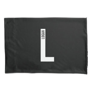 Modern Personalized Bold Monogram and Name Pillowcase