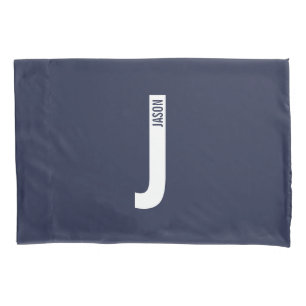 Modern Personalized Bold Monogram and Name Pillowcase