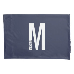 Modern Personalized Bold Monogram and Name Pillowcase