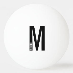 Modern Personalized Bold Monogram and Name Ping Pong Ball