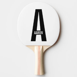 Modern Personalized Bold Monogram and Name Ping Pong Paddle