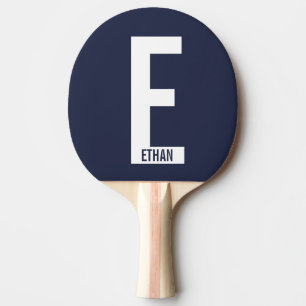 Modern Personalized Bold Monogram and Name Ping Pong Paddle