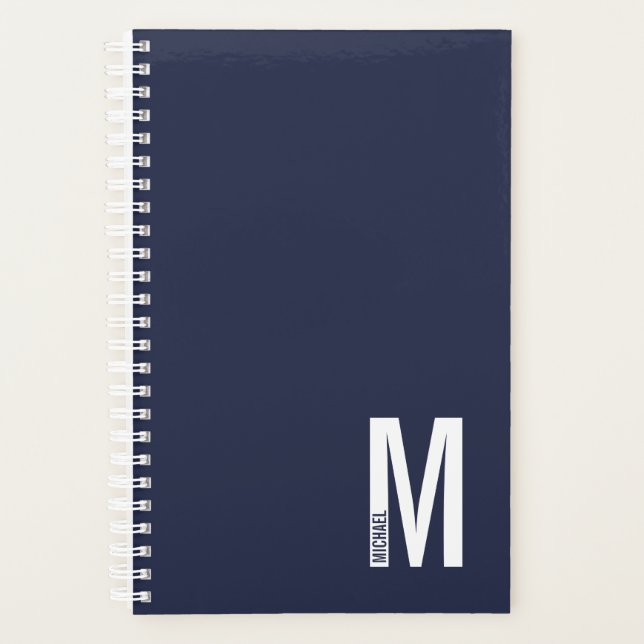 Modern Personalized Bold Monogram and Name Planner (Front)